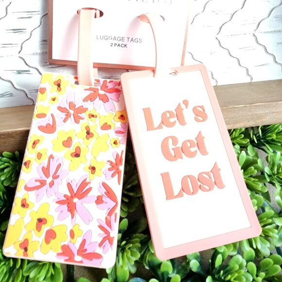 NWT Ellen Tracy 2 pack luggage tags  Let's Get Lost - Picture 1 of 1